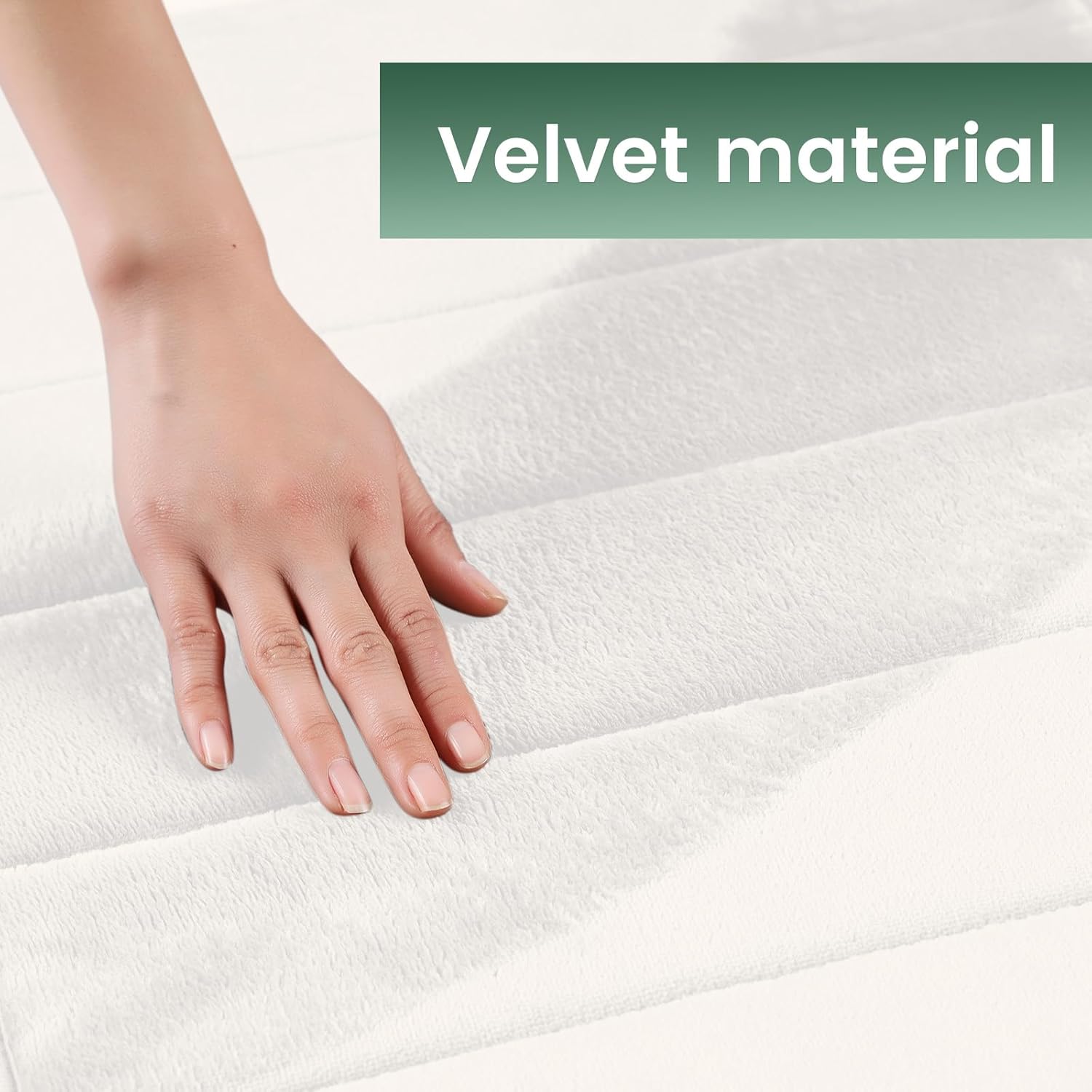 3Pcs Bathroom Rugs Set, Memory Foam Bath Mat Set, Soft Absorbent Non-Slip Bathroom Mats, Machine Washable Quick Dry Bathroom Decor - Perfect for Shower, Bathtub (White)