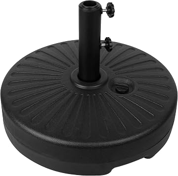 Roixeeds 50Lbs Patio Umbrella Base, Outdoor Umbrella Stand Water Filled Stand, Market Patio Outdoor Heavy Duty Umbrella Holder Black