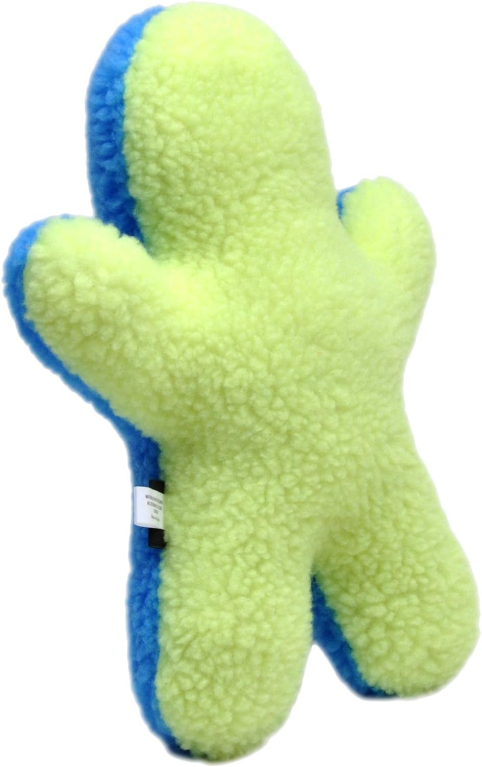 Rascals Fleece Man Squeaky Dog Toy, 12", Lime/Blue Lagoon