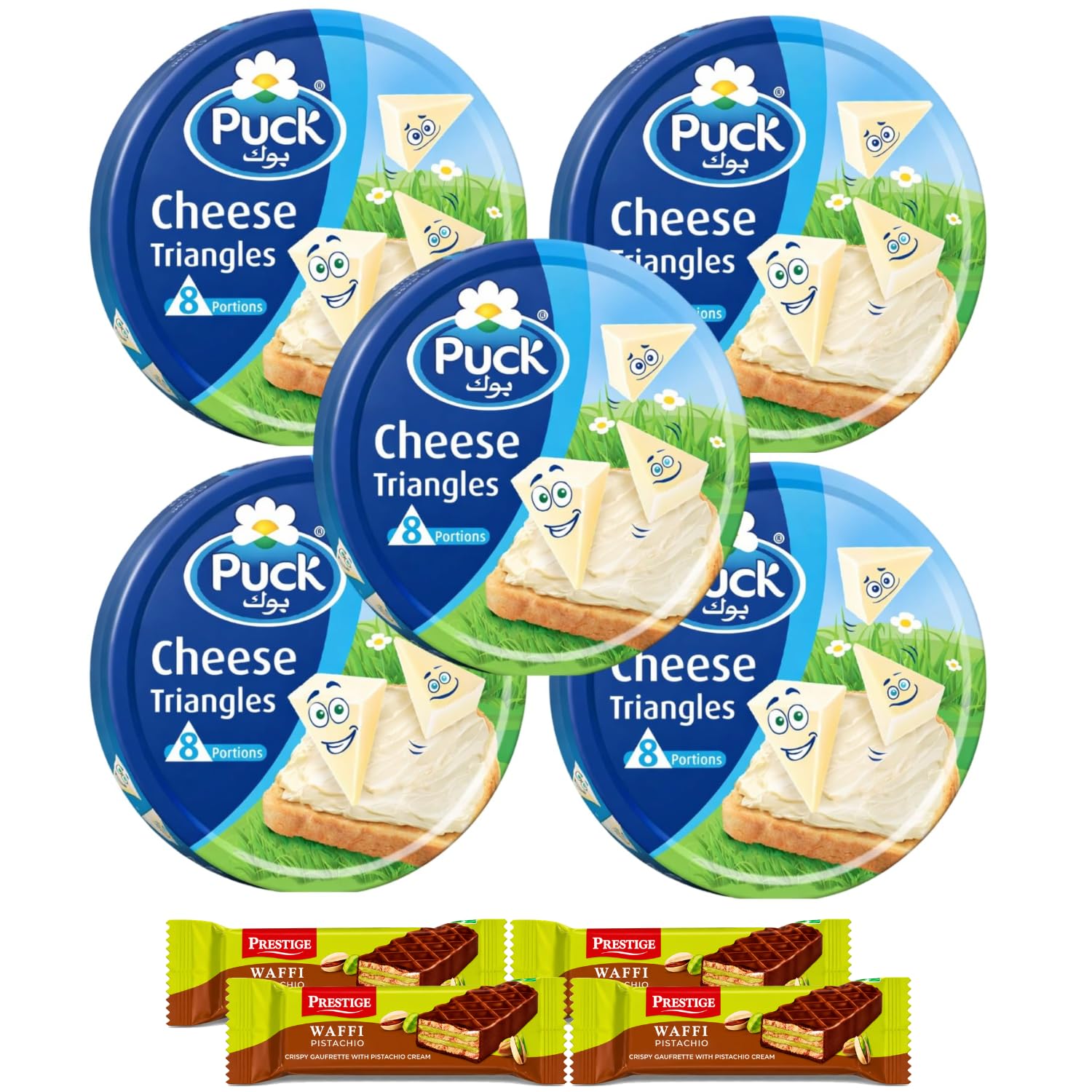 Puck Cheese Triangles (Pack of 5) 120g By COUGAR - Creamy Processed Cheese Portions, Smooth & Spreadable Texture, Ideal for Bread, Crackers & Snacks, Kid Friendly Taste, Convenient Individual Portions, 8 Triangles Pack - (Imported-DEN)-image-25