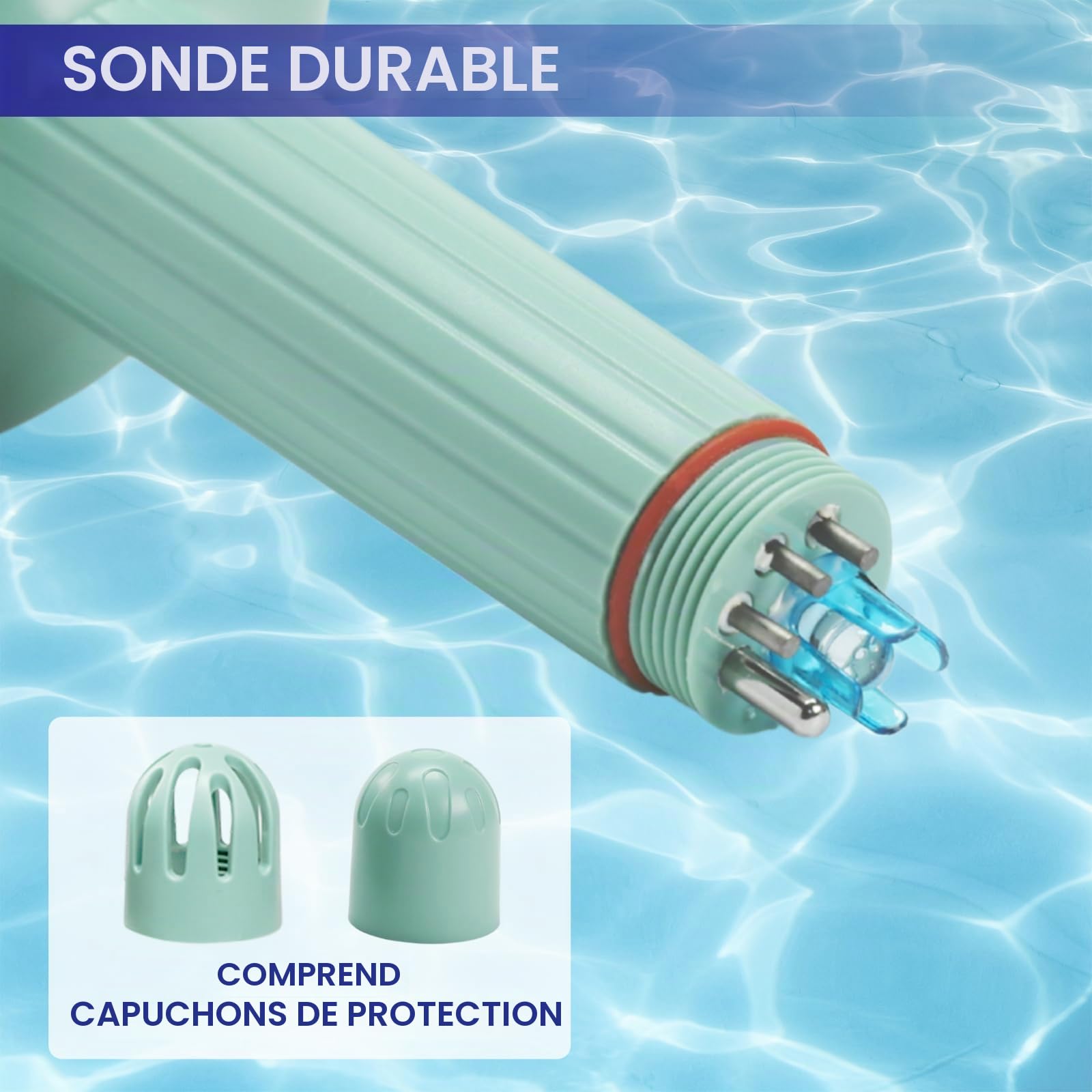Testeur d'eau intelligent WiFi 8-en-1 pH TDS EC Chlore Salinité ORP Densité Temp, app Tuya surveillance à distance piscine aquarium spa
