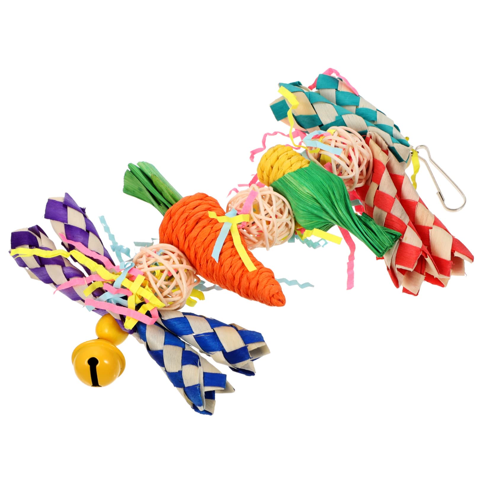BESPORTBLE 5pièces Jouet à Mâcher pour Oiseaux Accessoire Naturel Rotin pour Perruches Et Perroquets Stimule Petits Animaux