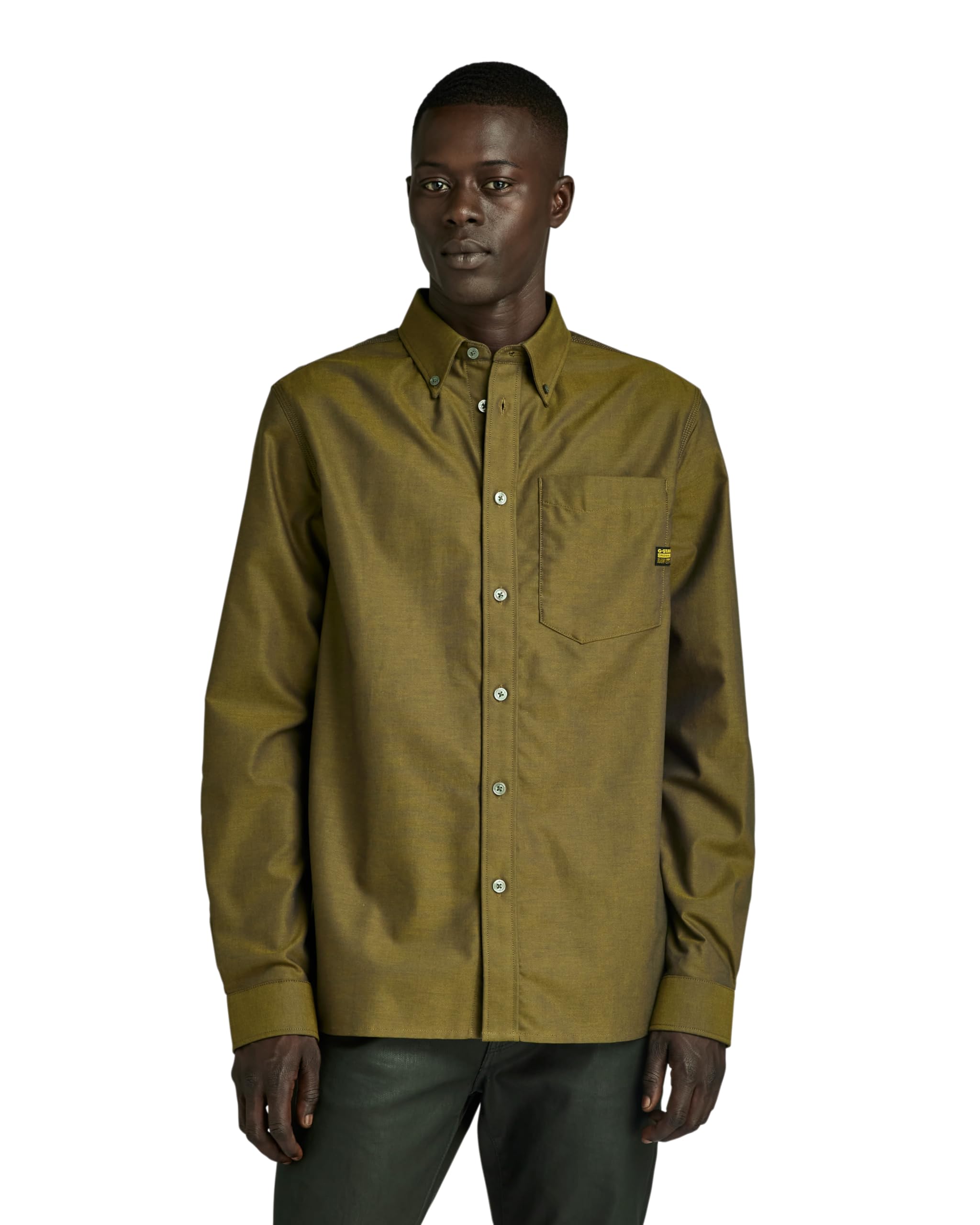 G-Star RAW Herren One Pocket Regular Hemd, Mehrfarben (Tobacco/Imperial Blue Oxford D24292-7665-G295), S