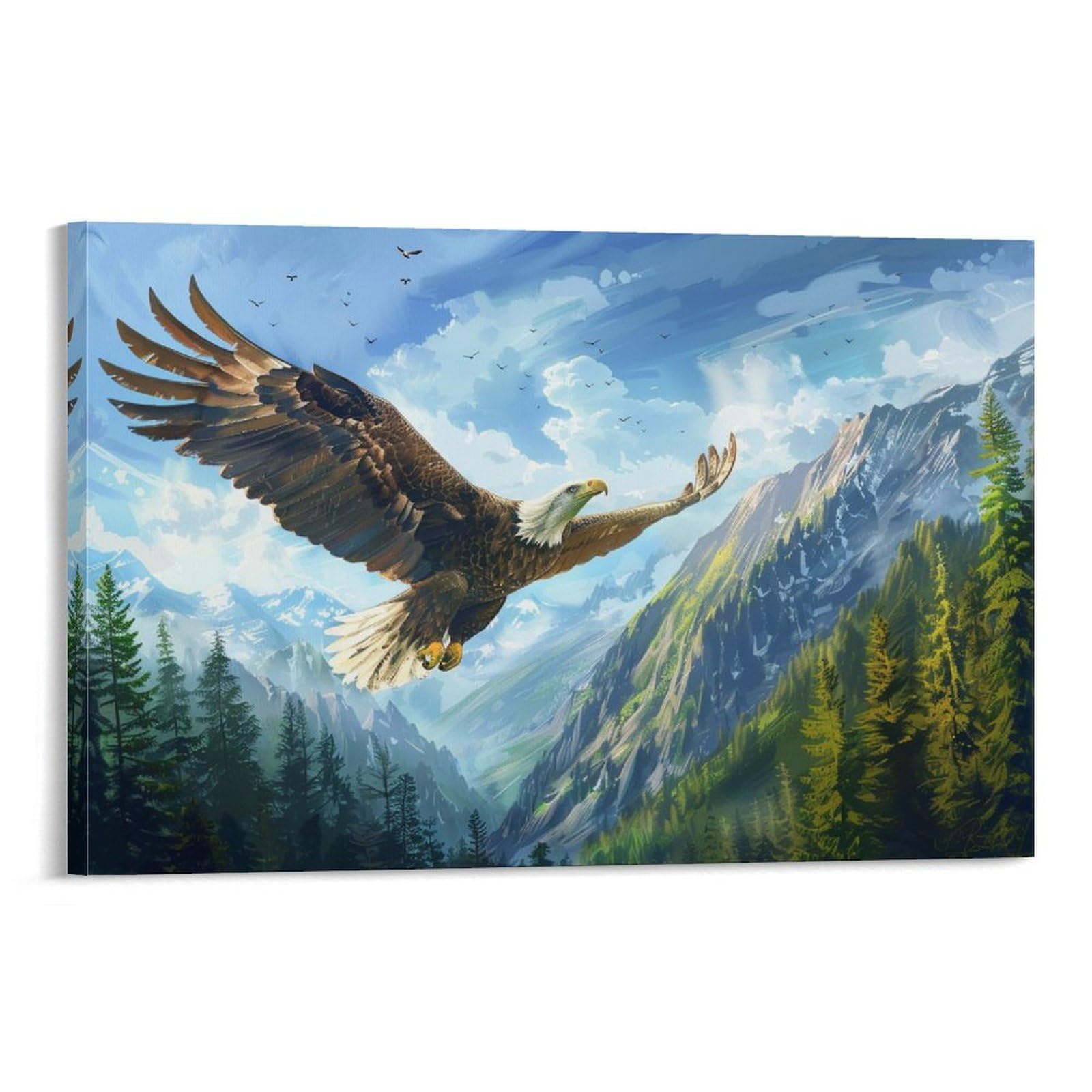 リアリズム 油彩 鷲 絵画 Amazon.co.jp: 絵画 鷲は翼を広げて高く飛びます アートパネル