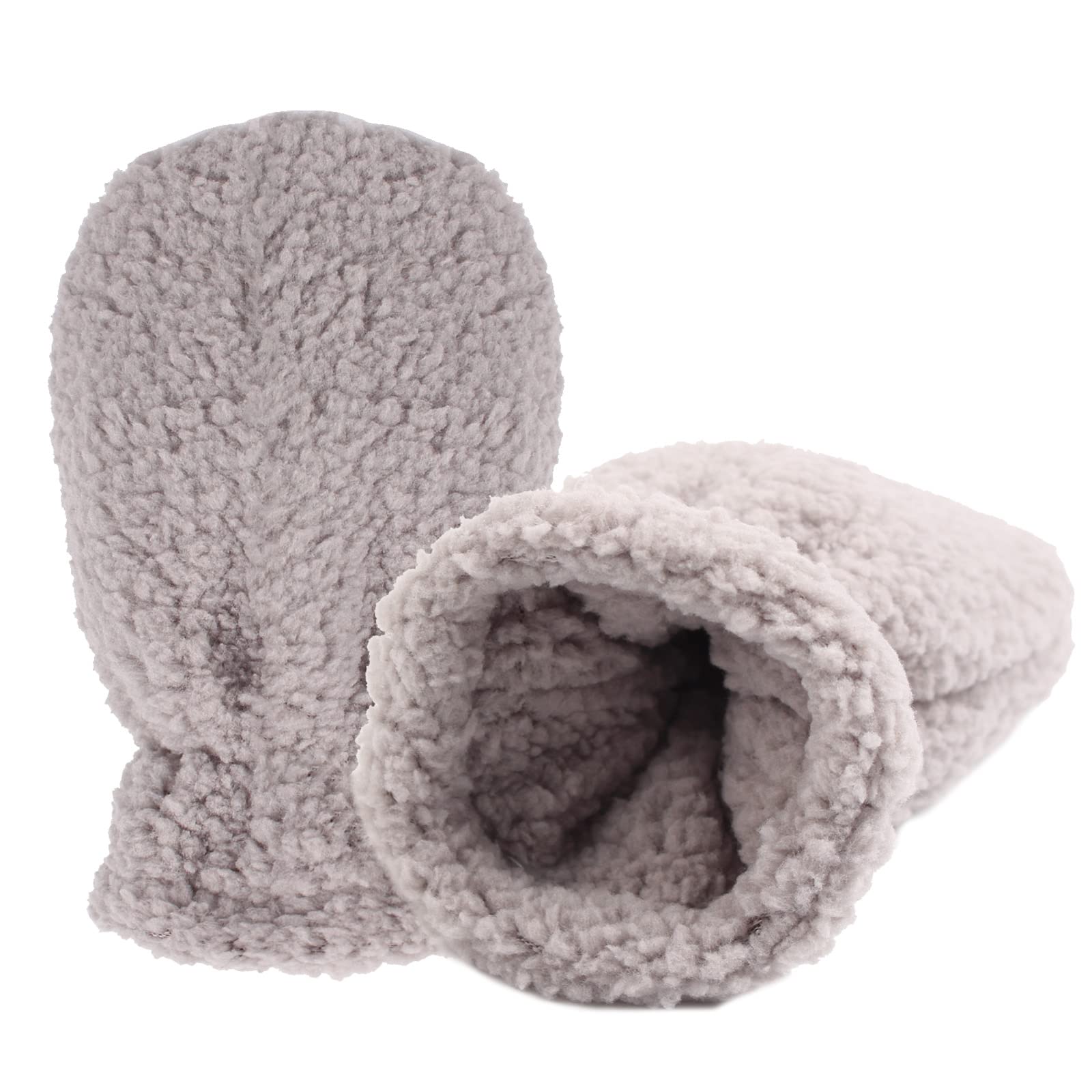 Fleece-Handschuhe, warm, doppellagig, für Jungen, Kleinkinder, Mädchen, kratzfest, Fäustlinge