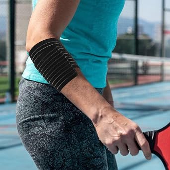 Elastic Compression Elbow Sleeve Support Wrap for Tennis and Golf Elbow Relief, Black Adjustable Brace for Men and Women Sports and Use