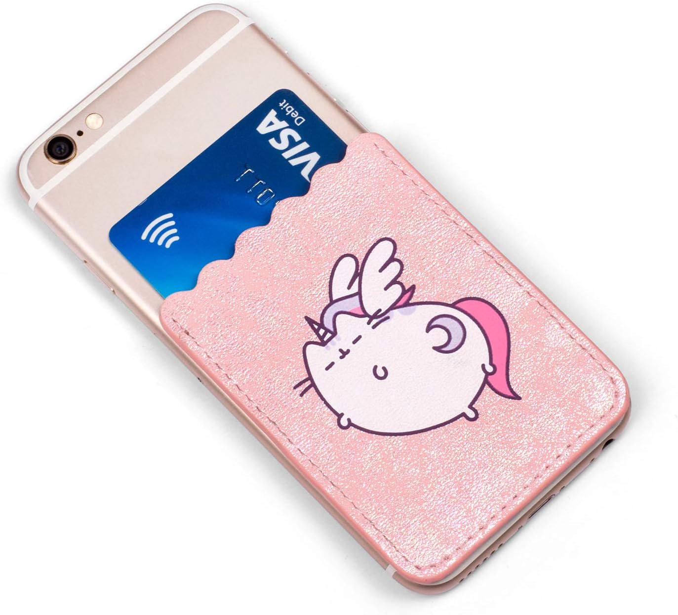 Tasca per telefono Pusheen Thumbs Up | Porta carte di credito e portafoglio adesivo | Custodia universale per tutti gli smartphone | Design ultrasottile, può contenere fino a 4 carte