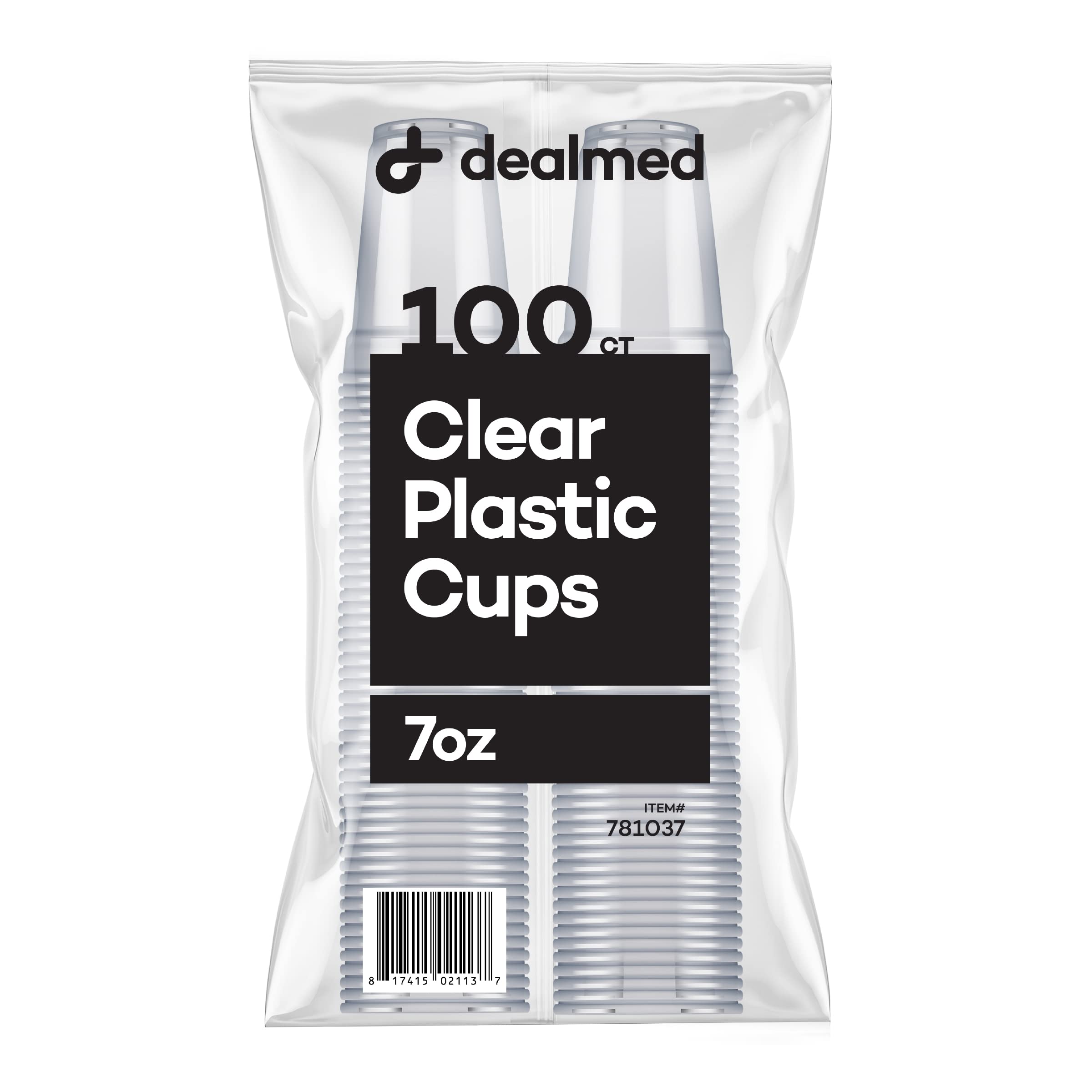 Dealmed Professional 7 oz. Disposable Plastic Cups - 100% Recyclable for Healthcare, Dental, Veterinary & Food Service Use (Pack of 100)