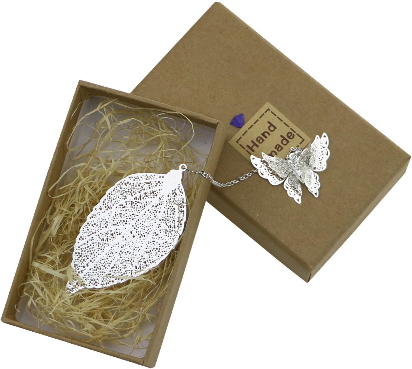 Cimostar Classical Exquisite Feather Metal Bookmarks,Ideal Gift for Friends and Family (Silver Butterfly)