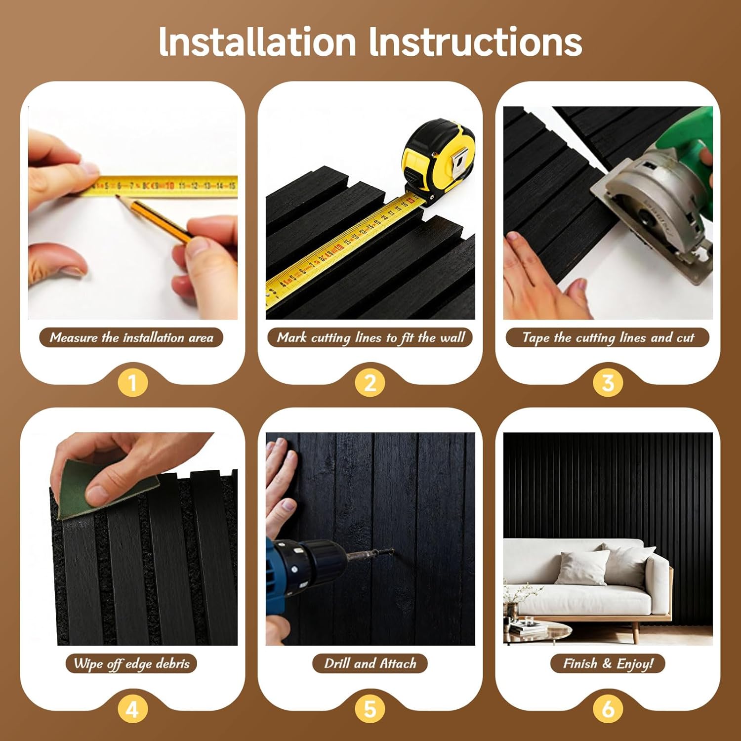 Acoustic Panels 4 Pack Self-Adhesive Upgrade,23.62"X23.62" Sound Proof Wall Panels for Walls,Acoustic Wall Panels High Density Sound Absorbing for Gaming&Studio Decor,Matte Black