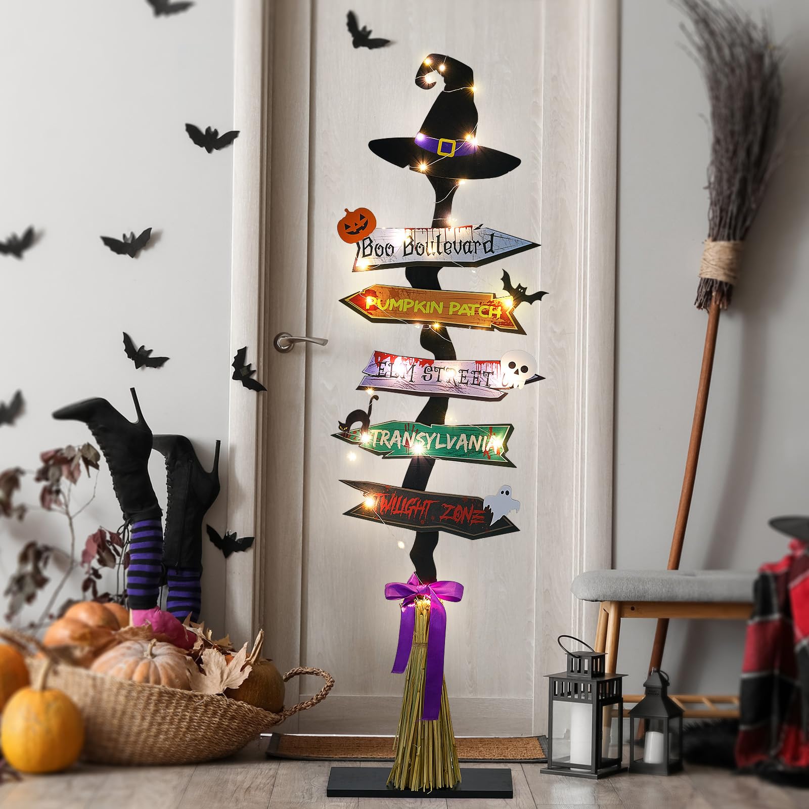 Décoration Halloween lumineuse bois pour réussir facilement votre porche