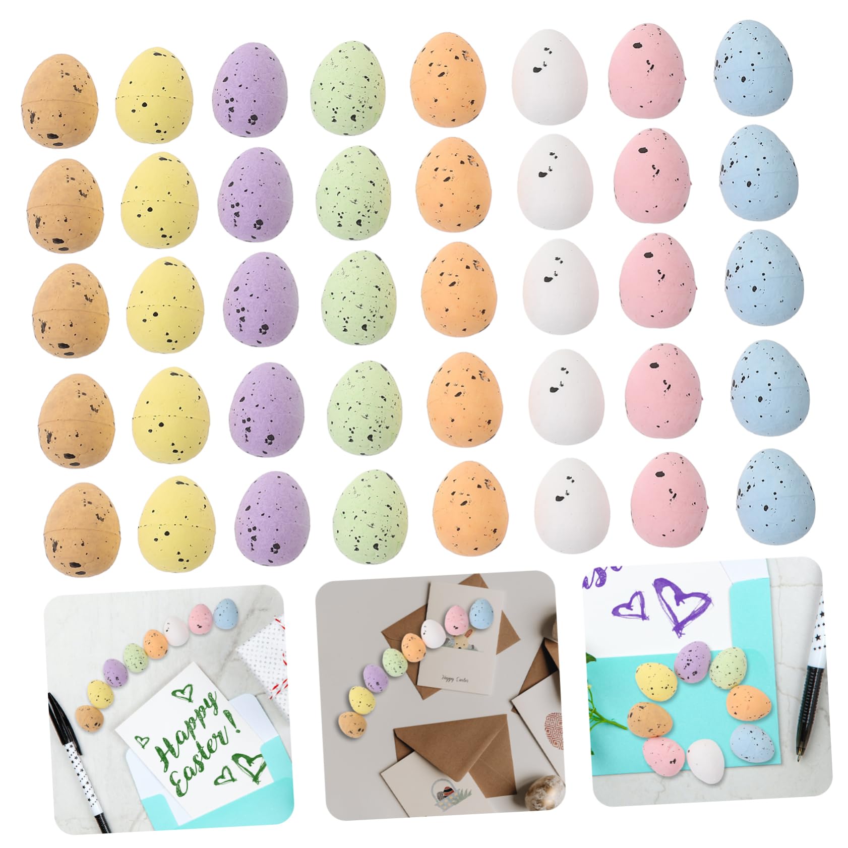 TOYANDONA 100pezzi Uova di Pasqua in Schiuma di Simulazione Decorazioni Fai da Te per Feste di Piccole Uova Colorate per Riempimento di Bomboniere