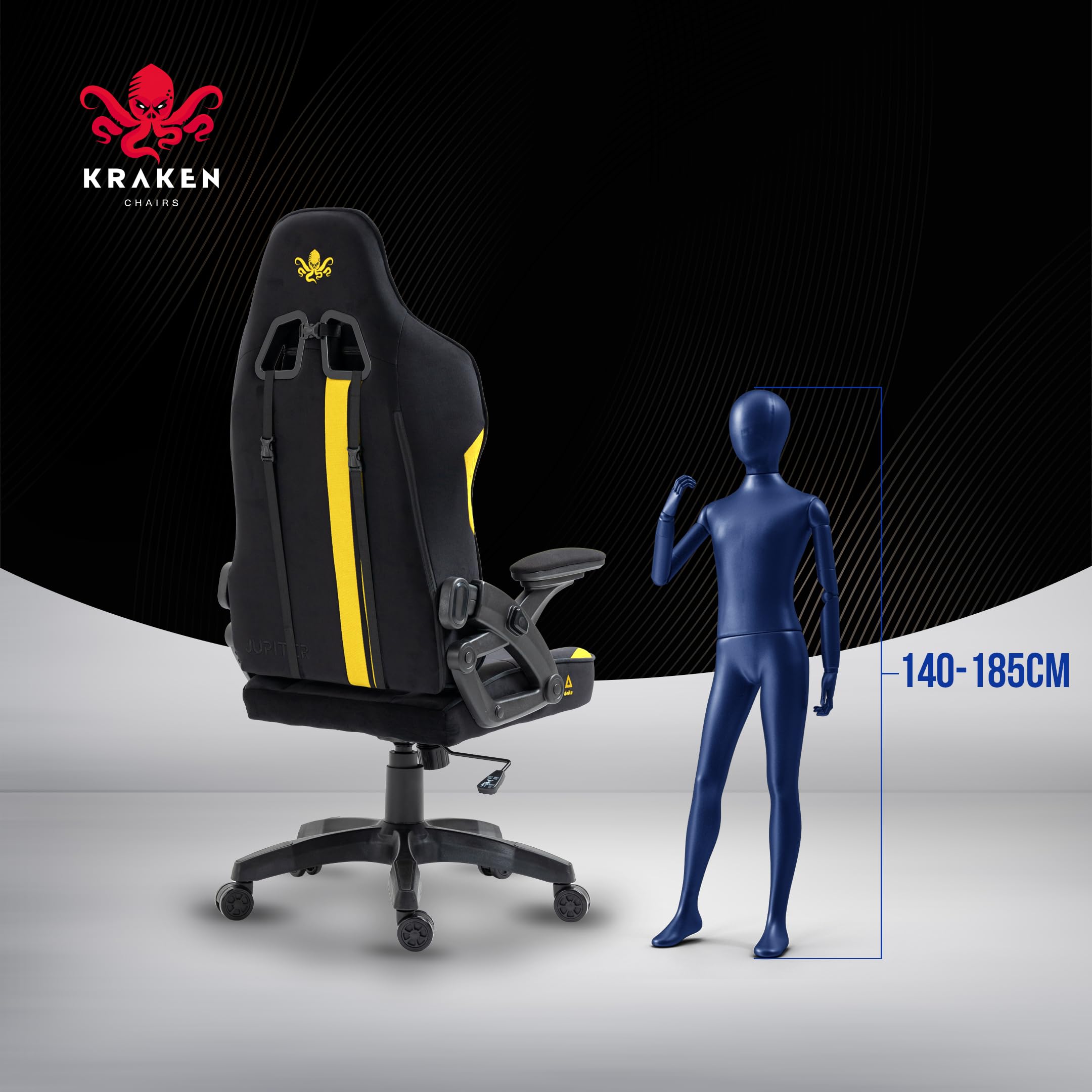 Sedia Gaming Tessuto Velluto - Giallo Poltrona Gaming Ergonomica Con Cuscino Lombare, Poggiatesta, Braccioli 2D E Dondolo, Sedia Ufficio Con Schienale 120°, Portata 130 kg