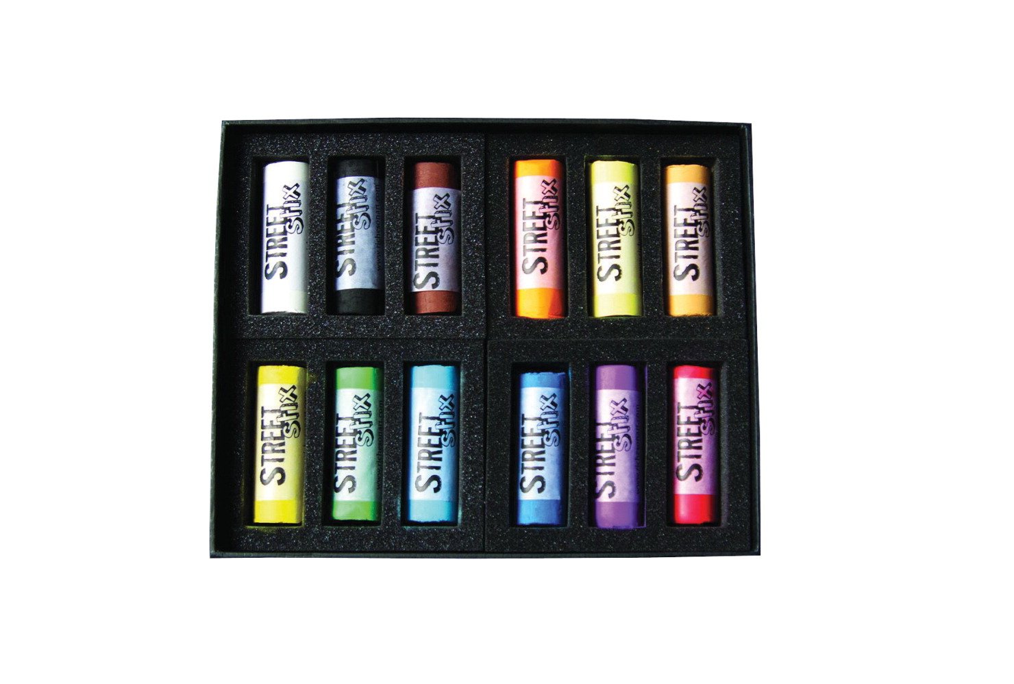 Pastels Street Stix Jack Richeson assortis coffret de 12 craies de cire pour dessin