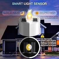 Vista 4 de Hortsun 6 velas solares de té de Halloween para exteriores, impermeables, sin llama, velas solares recargables con sensor de luz parpadeante