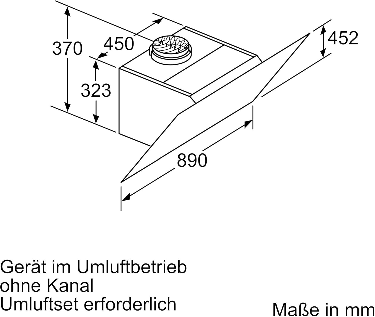 Neff D95IHM1S0 Dunstabzugshaube schräg N50 / 90cm / Abluft oder Umluft / TouchControl / Energieeffizienz B / Klarglas / schwarz