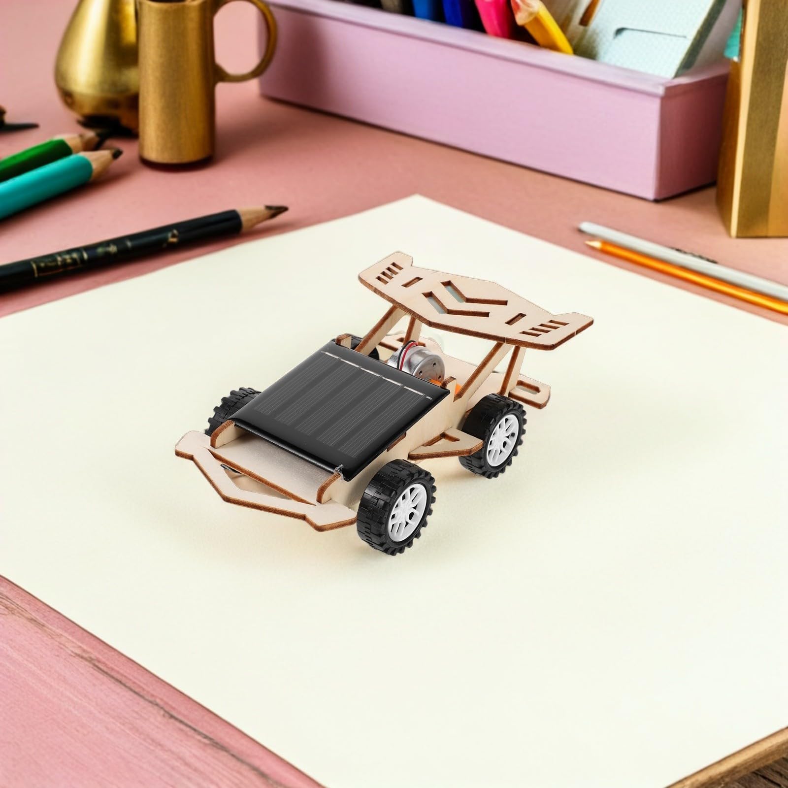 Solarauto Bausatz 3 Stück Solar Auto Kit Elektronisches Kinderspielzeug zum Zusammenbauen mit Praktischen Übungen für Grundschüler und Naturwissenschaftliche Bildung