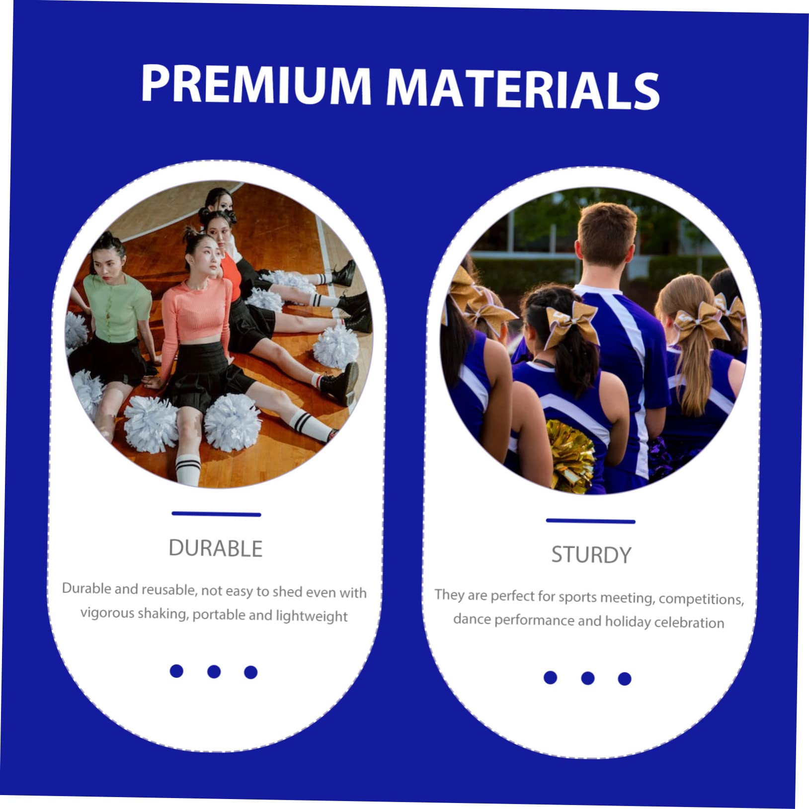 GALPADA 4Pcs Reusable Cheerleader Pom Poms with Handle Durable Cheerleading Props for Sports Events and Team Spirit Mix