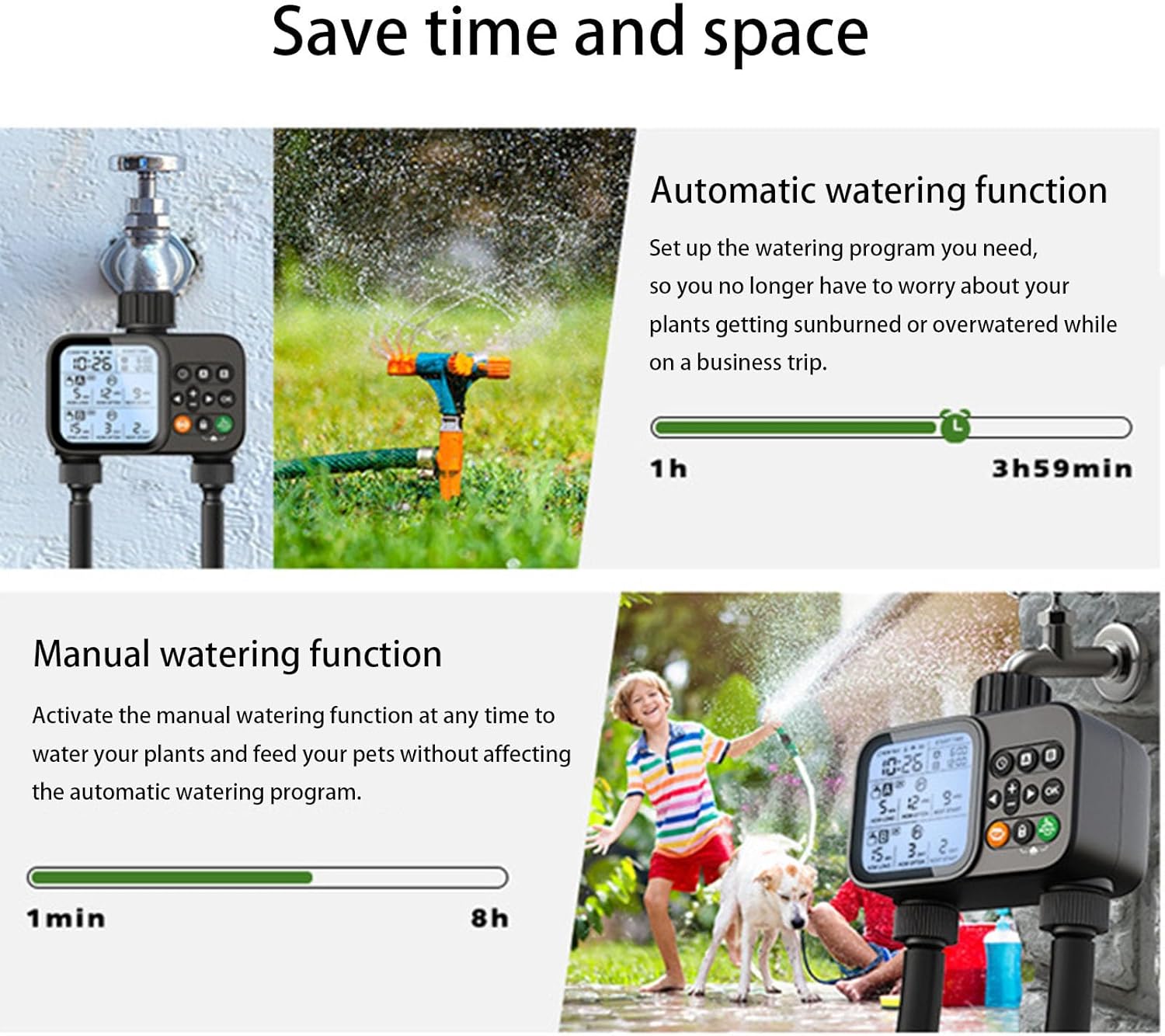 Automatic Garden Watering Timer Featuring LCD Display for Yard and Plant Irrigation ABS PVC Gardening Timer