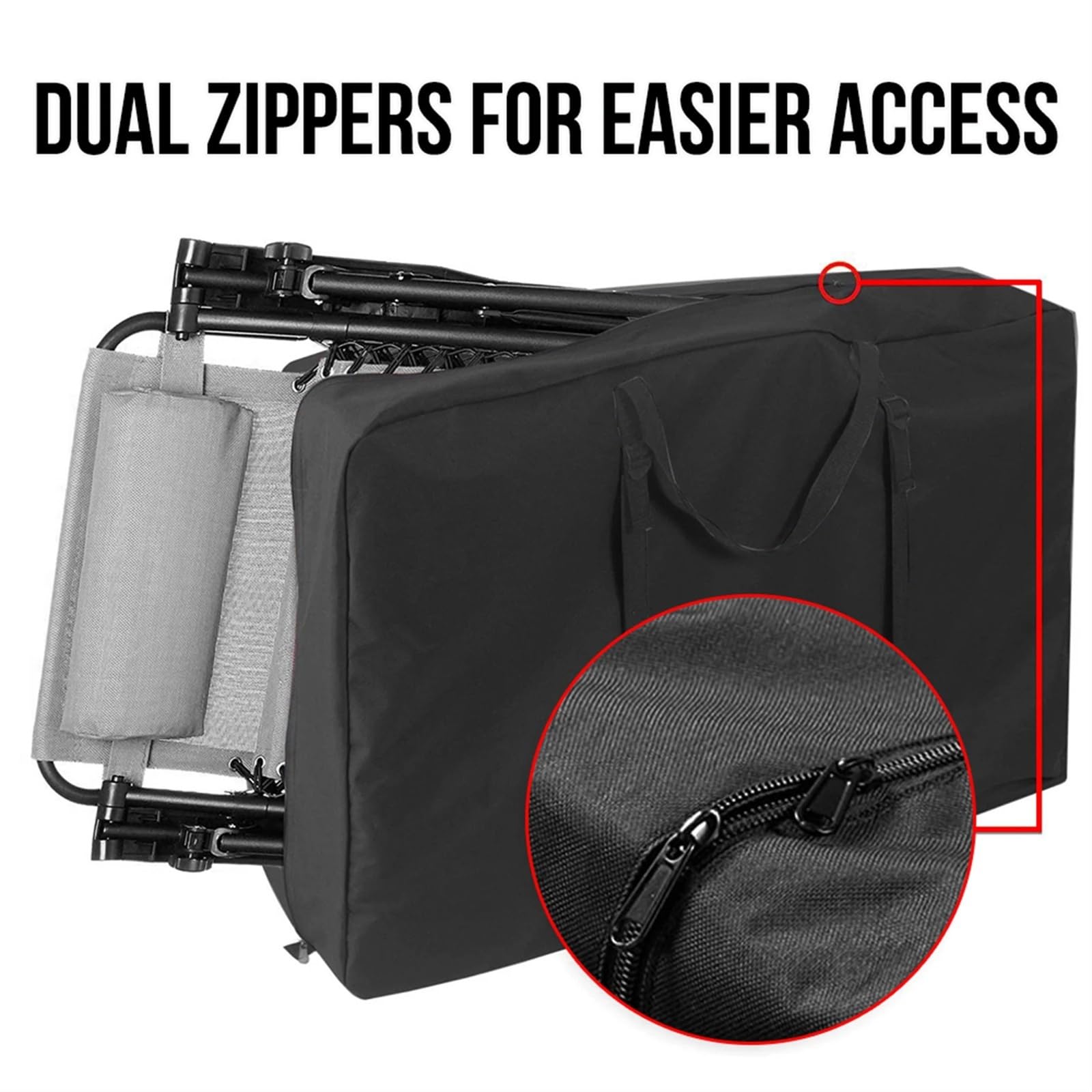 Borsa portaoggetti nera in tessuto Oxford resistente e impermeabile, set di mobili da giardino, coperture, cuscino da esterno, sedia pieghevole, organizer for scooter