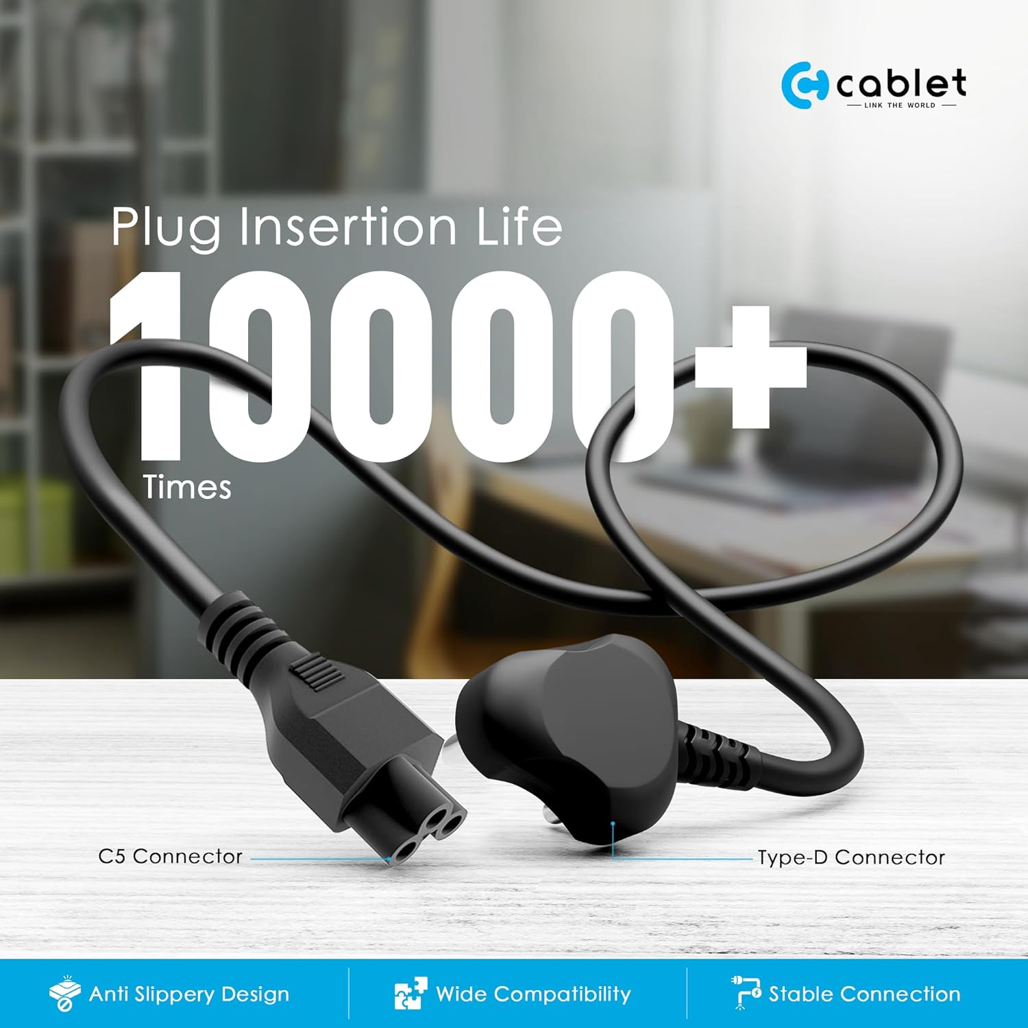 Cablet 1.5M Black 3 Pin Laptop Power Cable with 18 AWG & 700W Heavy Duty Universal Power Cable Replacement for Charger Adapter Power Cord for Laptop 22 712FFazT0IL. SL1500