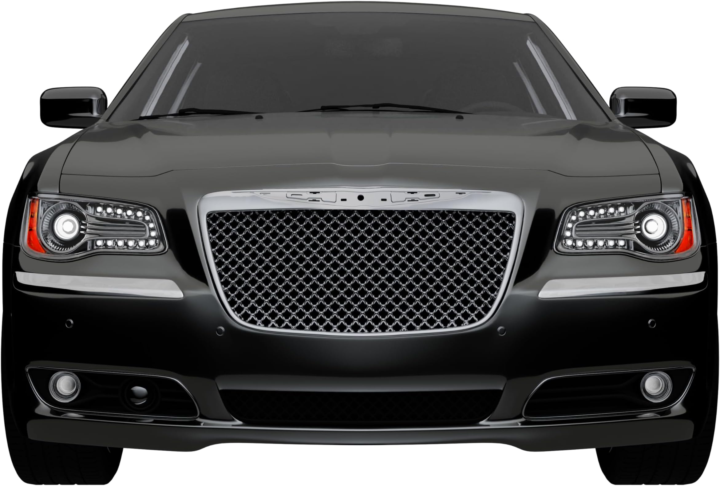 Armordillo USA 8719954 Mesh Style Front Hood Bumper Grille - Chrome Fits 2011-2014 Chrysler 300 / 300C