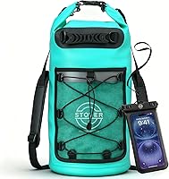 Vista 32 de STOVER 5/10/25/30/40/55L Waterproof Dry Bag- Roll-Top Backpack w/Phone Case- Kayaking, Hiking, Camping, Boating- Men/Women
