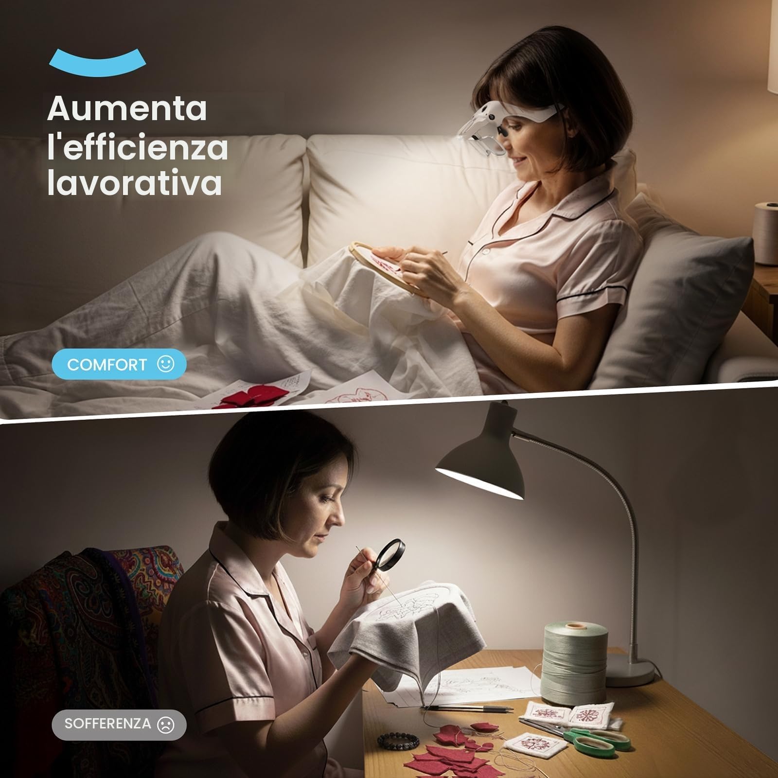 ARTDOT Lente Ingrandimento con Luce 4 LED, Occhiali Professionali per Modellismo