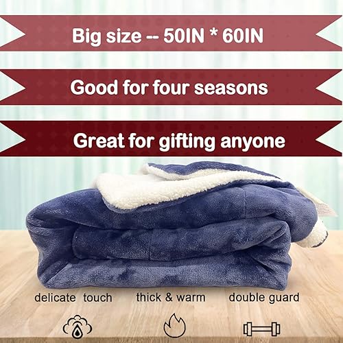 Miniatura 3 de Manta de día Fara para dormir, tamaño grande de 50 x 60 pulgadas (50.0 in x 59.8 in), manta gruesa para el día de fara, forro polar bereber blanco