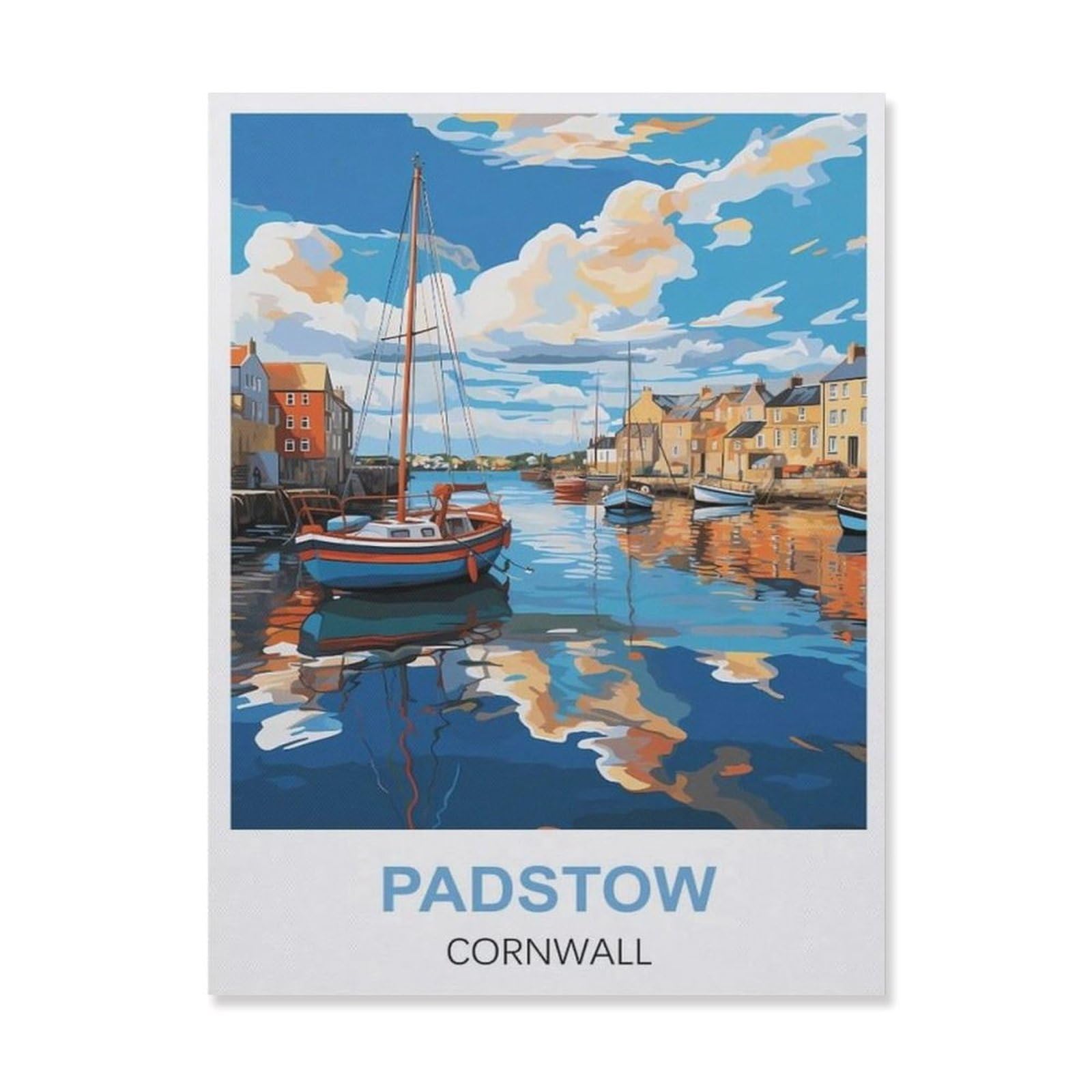 Funny Bathroom Wall Decor Signs，Padstow Cornwall(15x30cm）