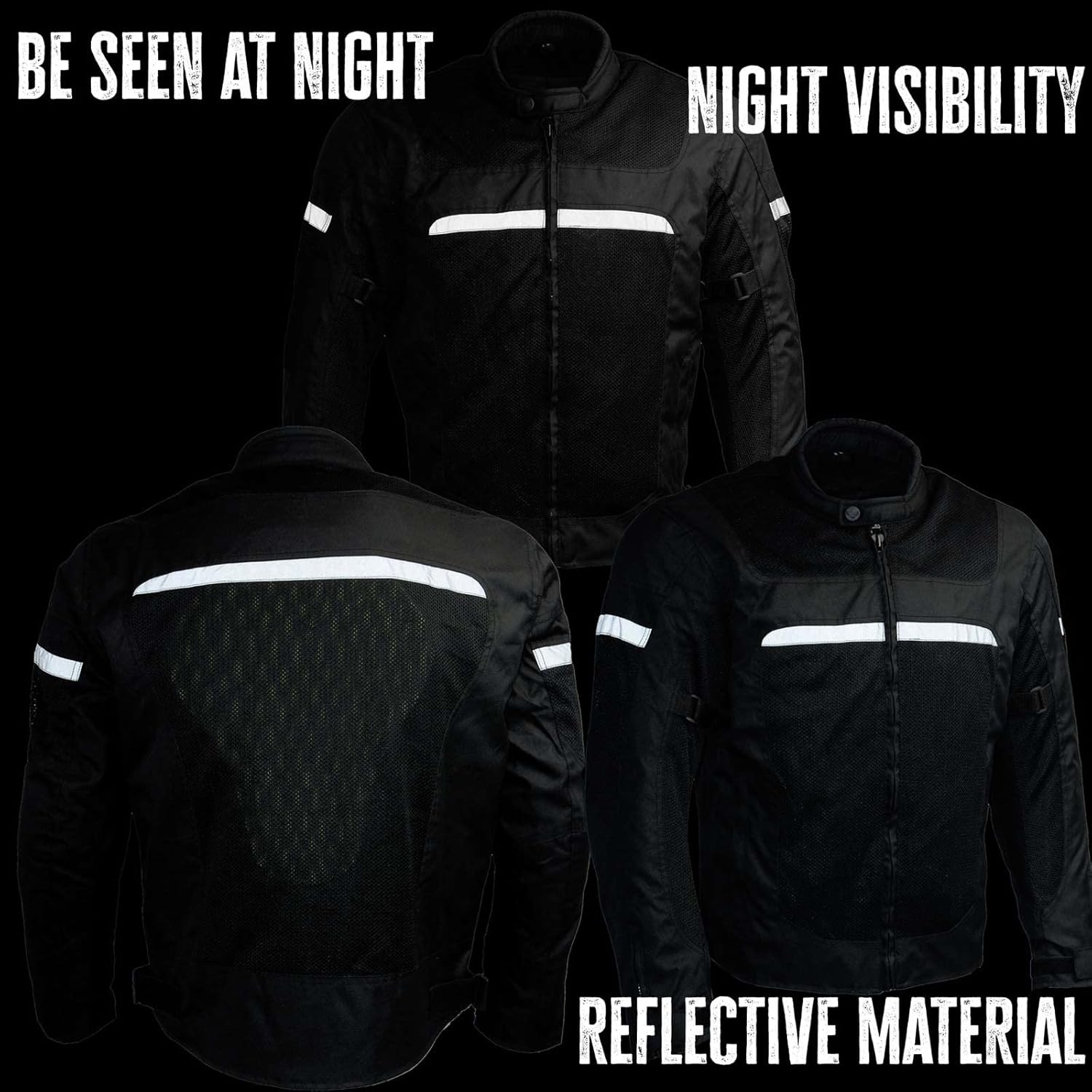 Milwaukee Leather MPM1793 Black Armored Mesh Motorcycle Jacket for Men - All Season Biker Jacket - Image 4