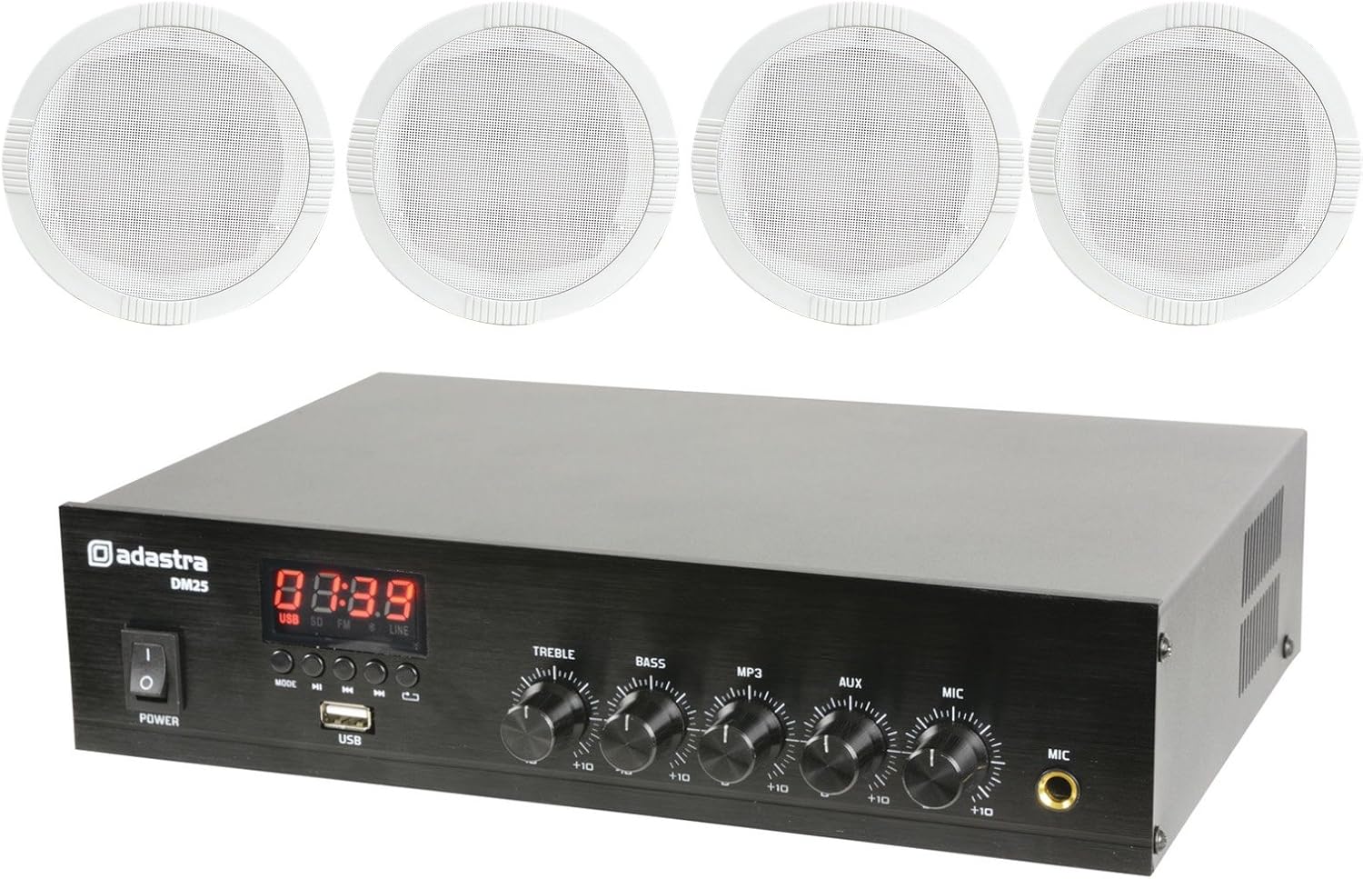 Adastra DM25 Digital MixerAmplifier 100V 25W With USB/FM and Bluetooth