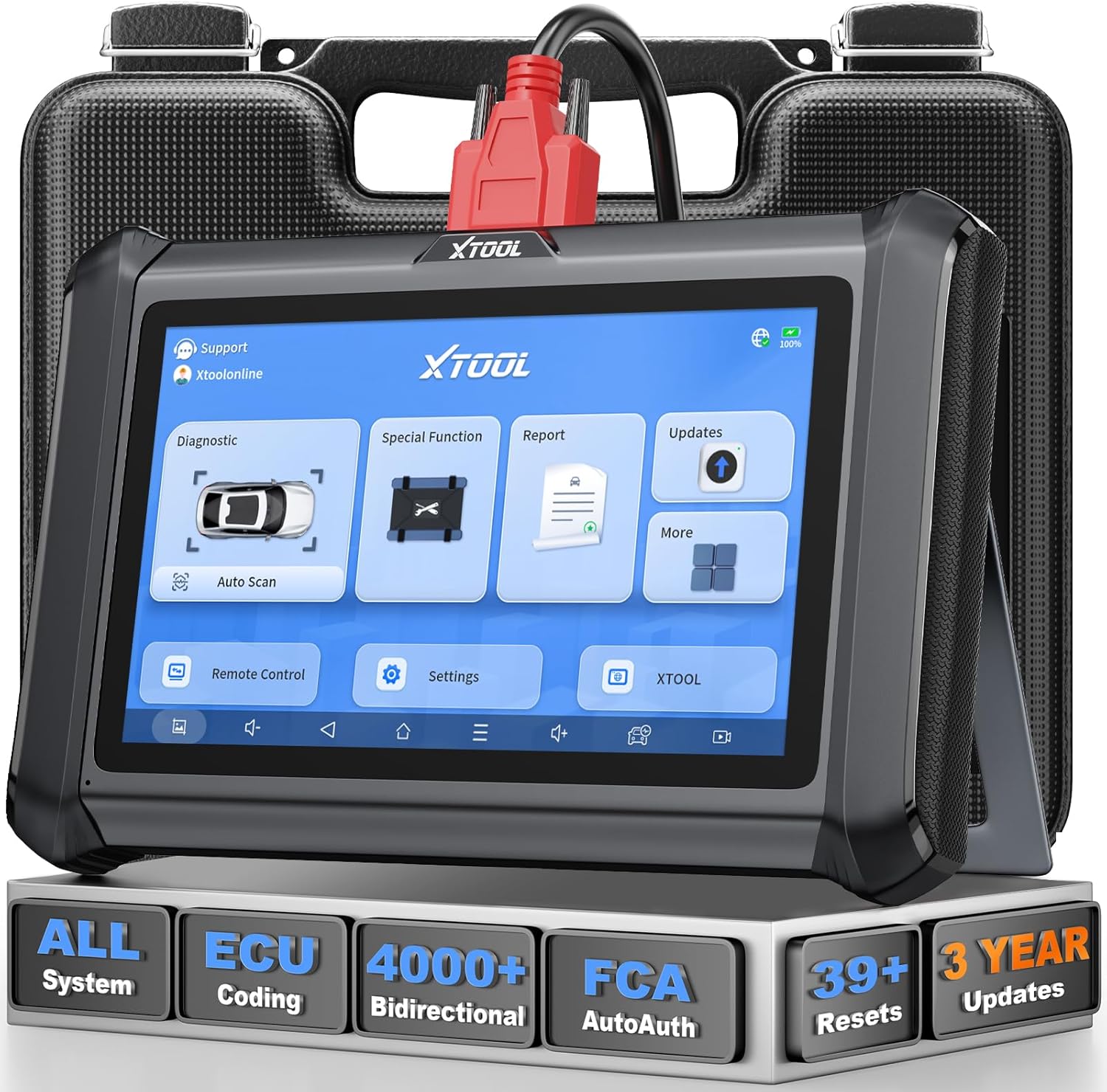 XTOOL D7S OBD2 Scanner Diagnostic Tool 2026 AI-Assisted Bidirectional Scan Tool Ver. of D7 with ECU C0ding, Active Test, FCA, All-System 39+ Resets, EPB, Crankshaft Relearn, DoIP/CAN FD, 3-Yr Update