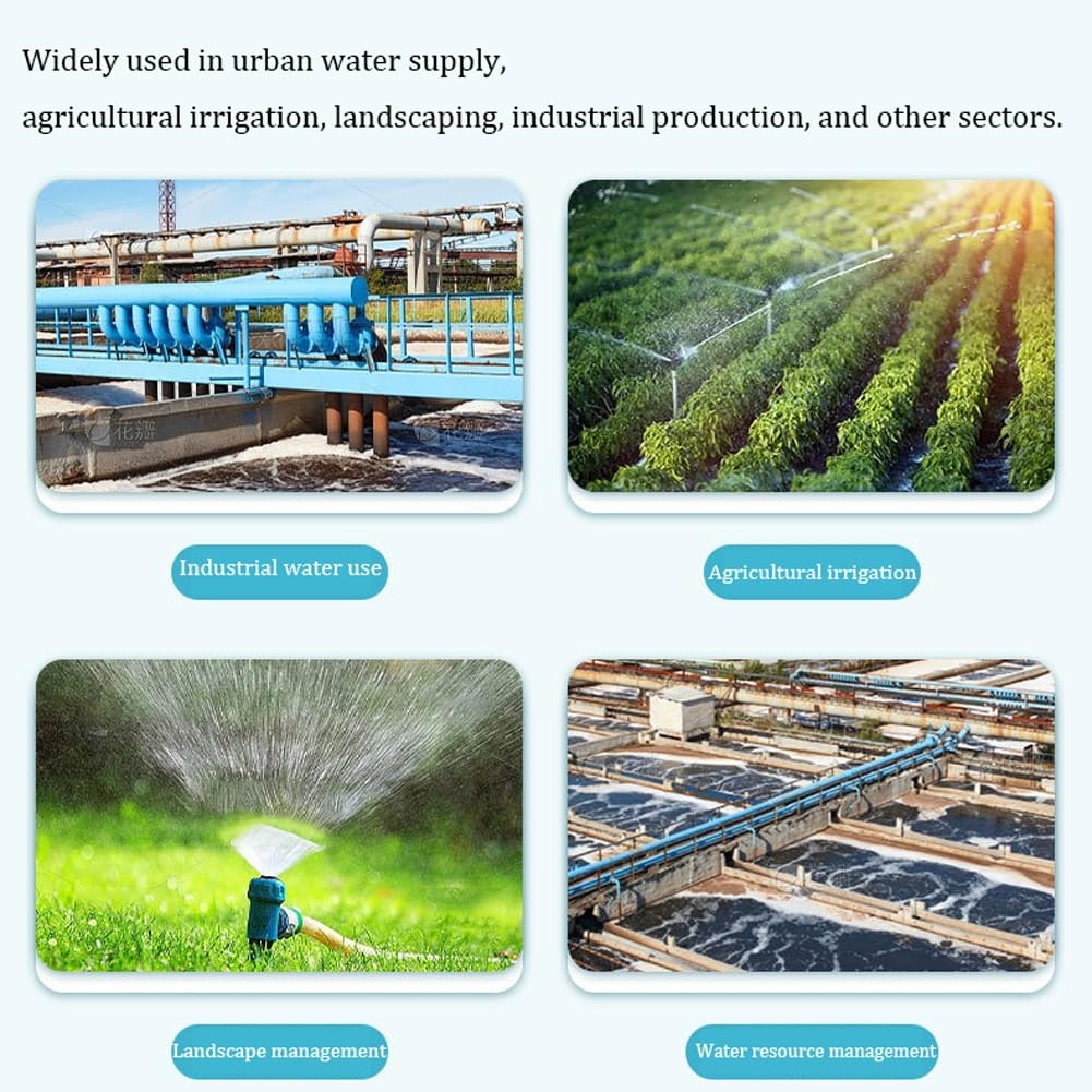 Medidor de flujo de agua ultrasónico para riego agrícola, pantalla LCD digital alimentada por pilas, IP68, alta presión y rango de temperatura para uso en jardín