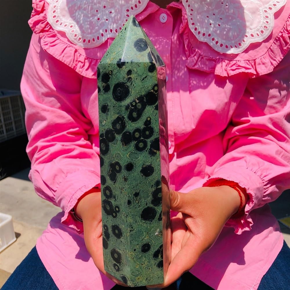 KatLin Natural Stone Peacock Eye Wand Tower Voodoo Spirit Meditation Healing Crystal Room Ornament Ornaments (Size : 550-600g)