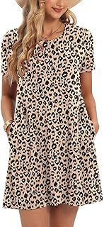 Sponsored Ad - CHARMYI Tshirt Dresses for Women Casual Summer Dress for Women Tunic Swing Loose Pleated T Shirt Dress for ...