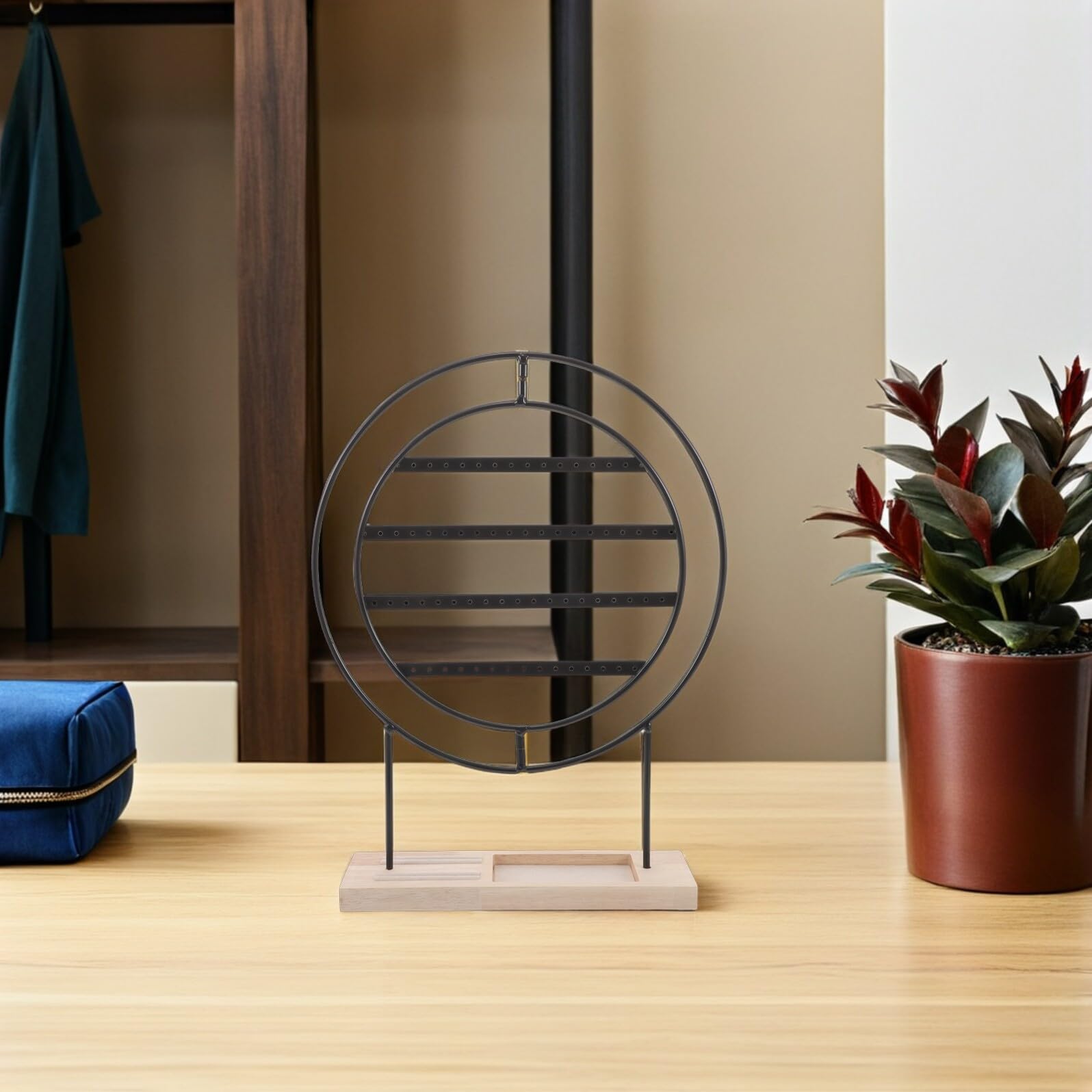 Espositore Rotante per Orecchini in Metallo Nero, 3 Livelli | Fori Individuali, Design Salvaspazio, Adatto a Women e Girls, per Popup Shops e Retail Display