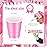 Roshtia 100 Pack 2 oz Christmas Plastic Shot Cups, Mini Disposable Shot Glasses 2 oz Party Cups for Wedding Christmas Winter Party, Beer Taste Serving, Snacks(Multiple Pink)