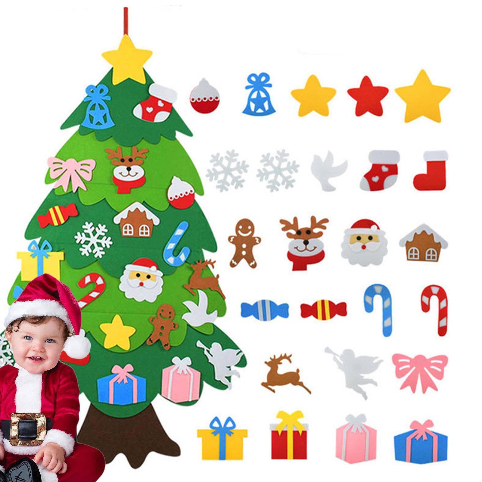 Amazon.co.jp: 子供向けのフェルトクリスマスツリー | 写真取り外し