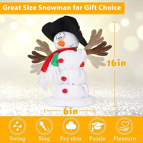 Miniatura 2 de Juguete de peluche que canta el muñeco de nieve de Papá Noel que canta y baila, Papá Noel animado - 6 canciones de Navidad en inglés