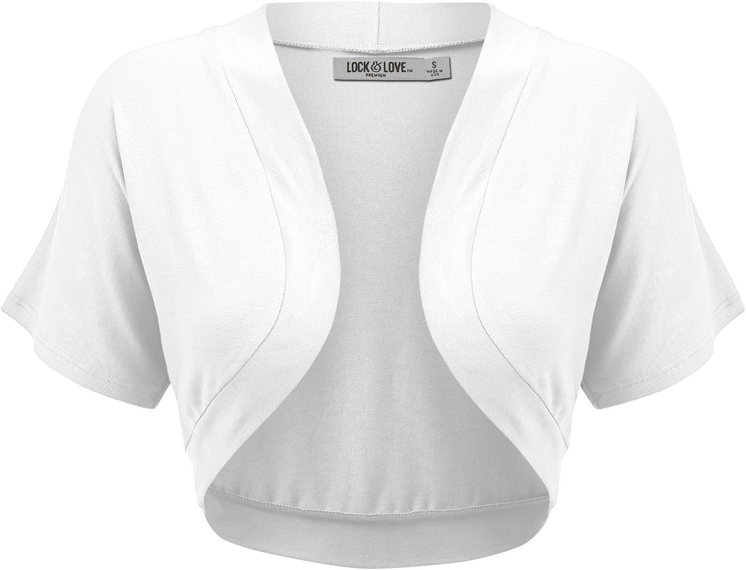 Lock and Love Women's Versatile Open Front Lightweight Short Sleeve Bolero Shrug