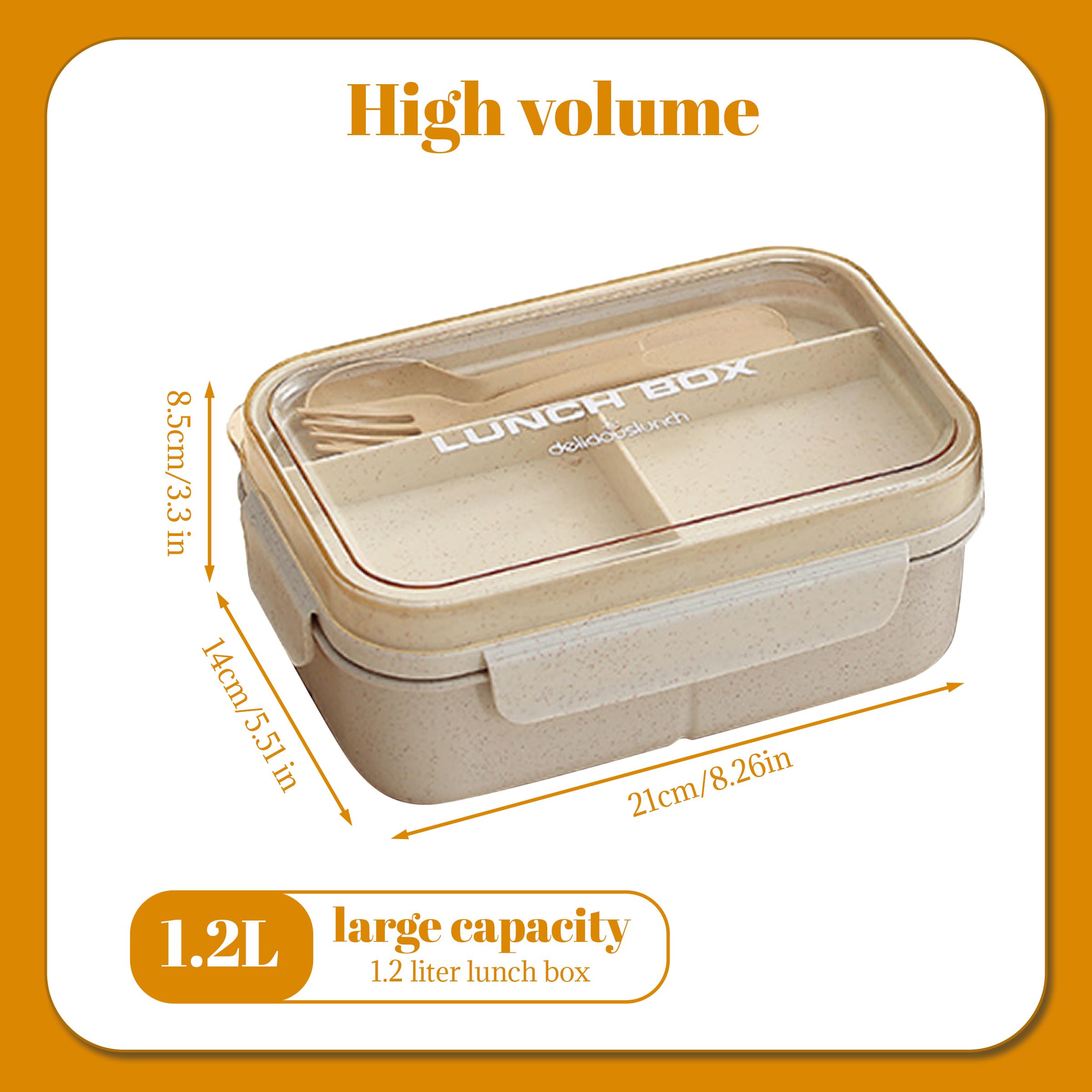 Bento Box Boîte à Déjeuner Avec 5 Compartiments Et Couverts