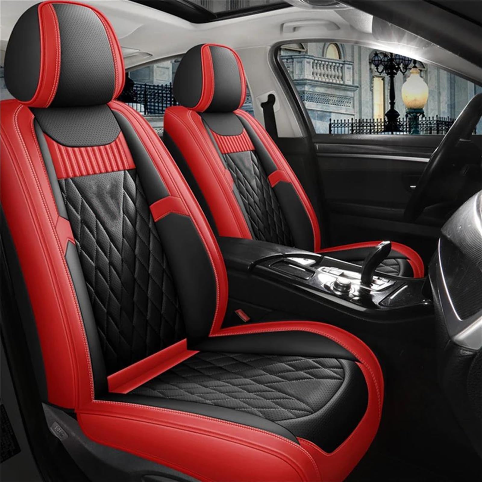 Housses siège de voiture Hyundai Tucson et Creta en simili cuir noir et rouge