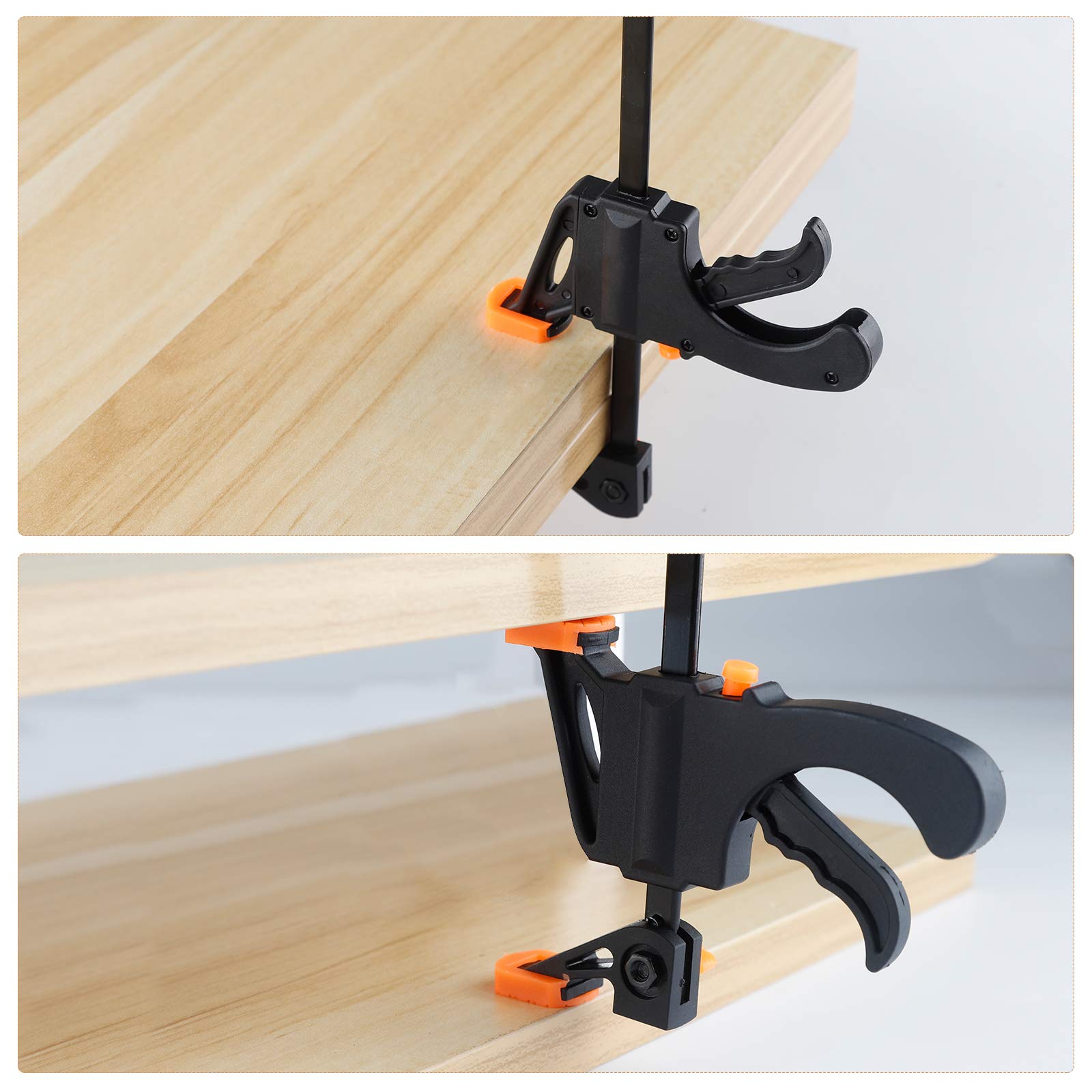 Corner Bar 6-Piece Right Angle Clamp Set - One-Handed Ratchet & 90° Corner Clamps For Woodworking Woodworking Tools