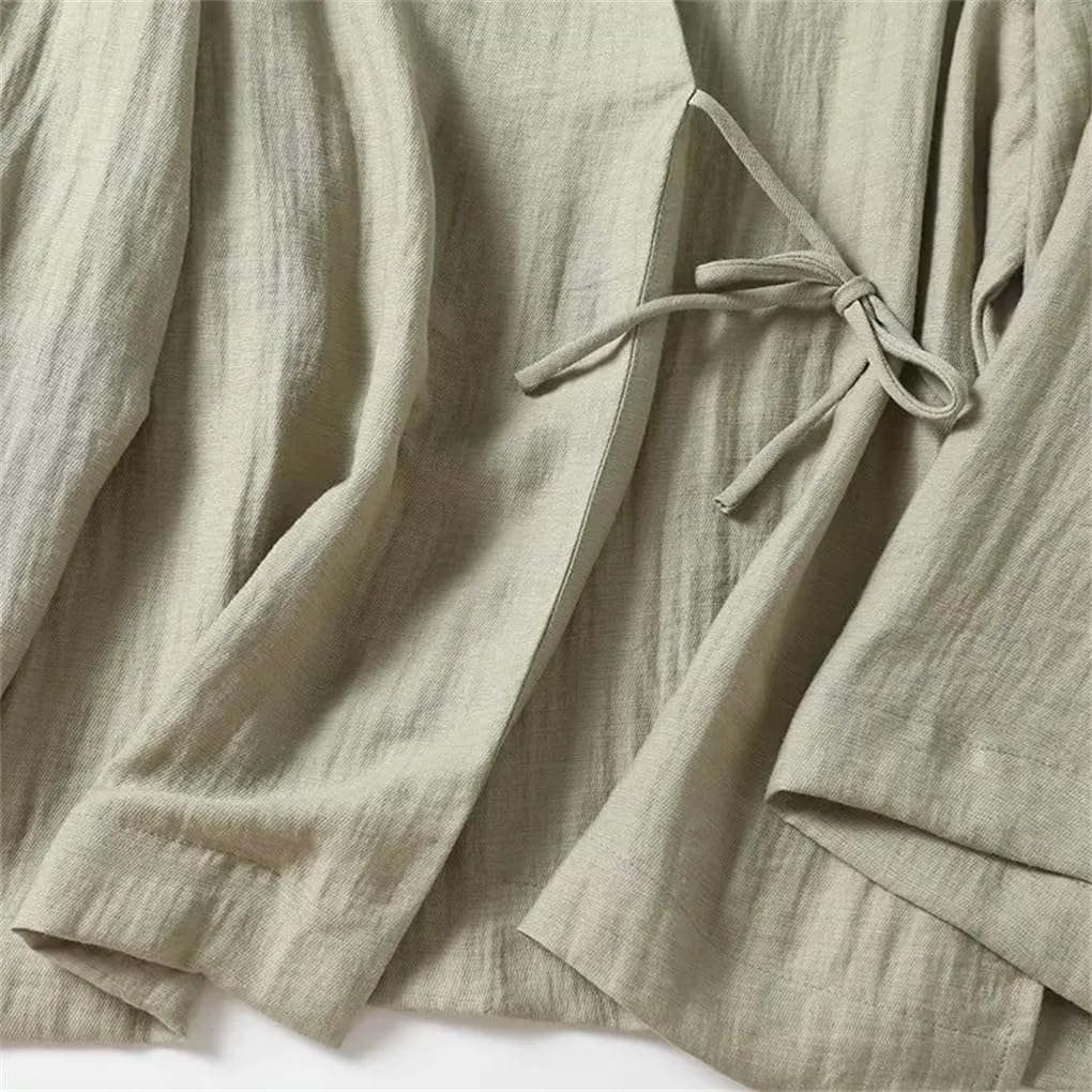 Camicetta da donna con lacci chic con scollo a V a maniche lunghe camicetta top tinta unita casual
