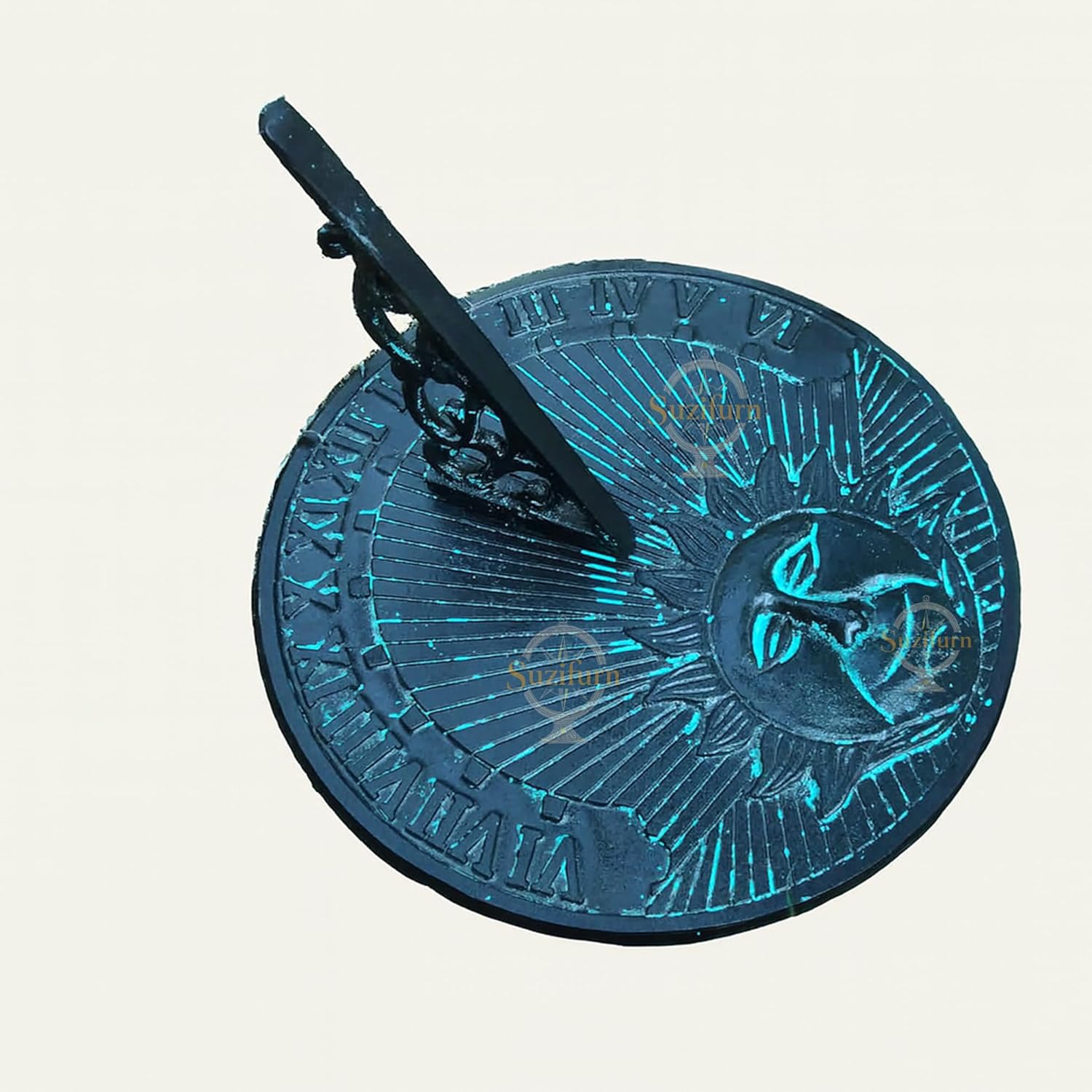 Daybreak Sundial, Cast Iron with Verdigris Finish