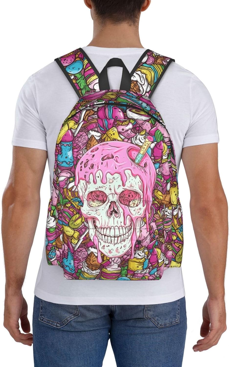 Boy Kids Sweet Skull School Backpack Large Capacity Children Casual Backpacks For Teen Girl