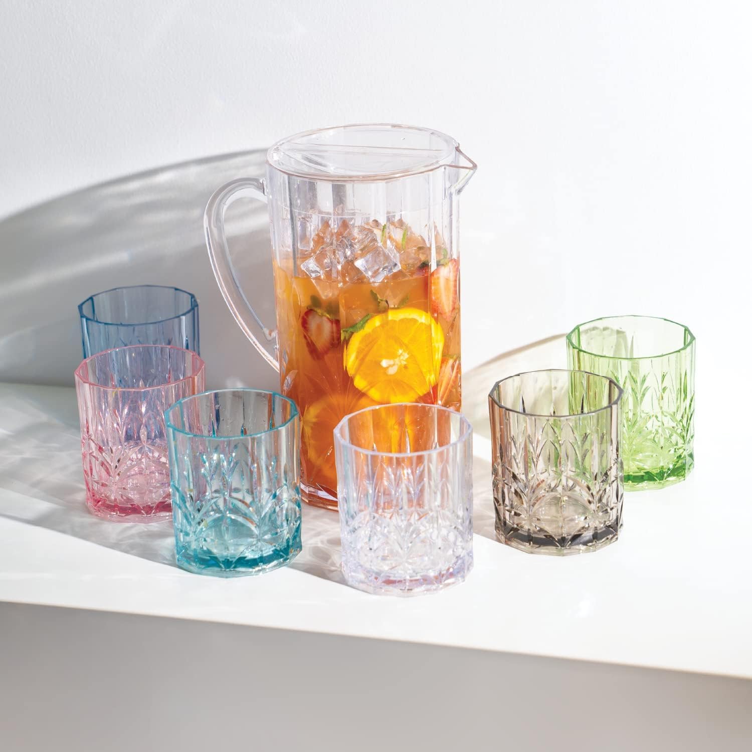 BELLAFORTE Shatterproof Tritan Plastic Water Pitcher with Lid, Myrtle Beach 88oz Unbreakable Drinking Jug for Orange Juice, Iced Tea & Water - Dishwasher Safe - BPA Free - Clear - Image 8