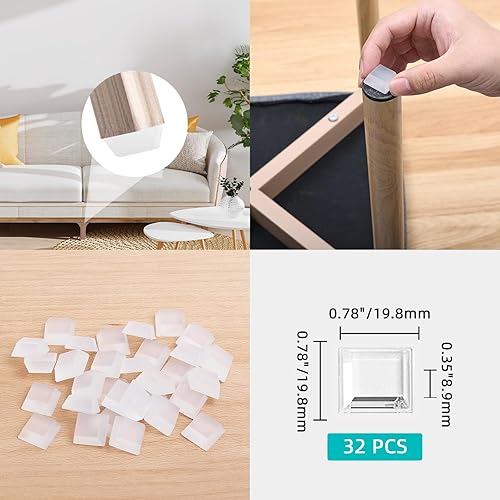 Miniatura 2 de Parachoques de goma transparente, 32 piezas de patas de goma para electrónica, almohadillas de goma transparente autoadhesivas, tapones de goma para