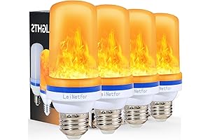 Fire Bullet, 4-Mode Flickering E27 Fire Light, 4W Yellow Fire Effect Light with Gravity Sensor